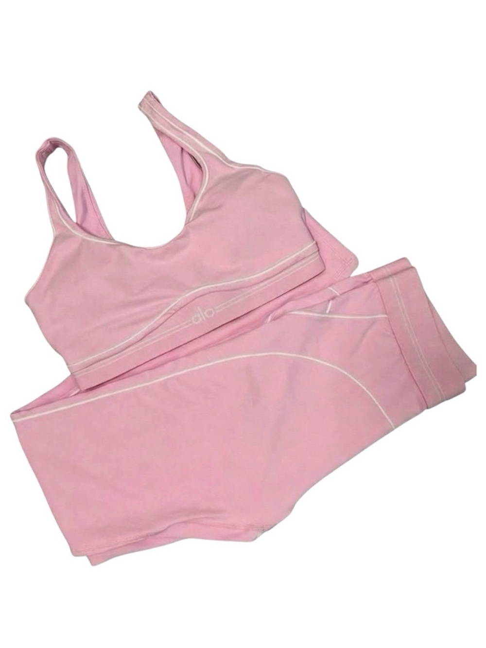 Alo Yoga Pink Sports Bra and Leggings Set